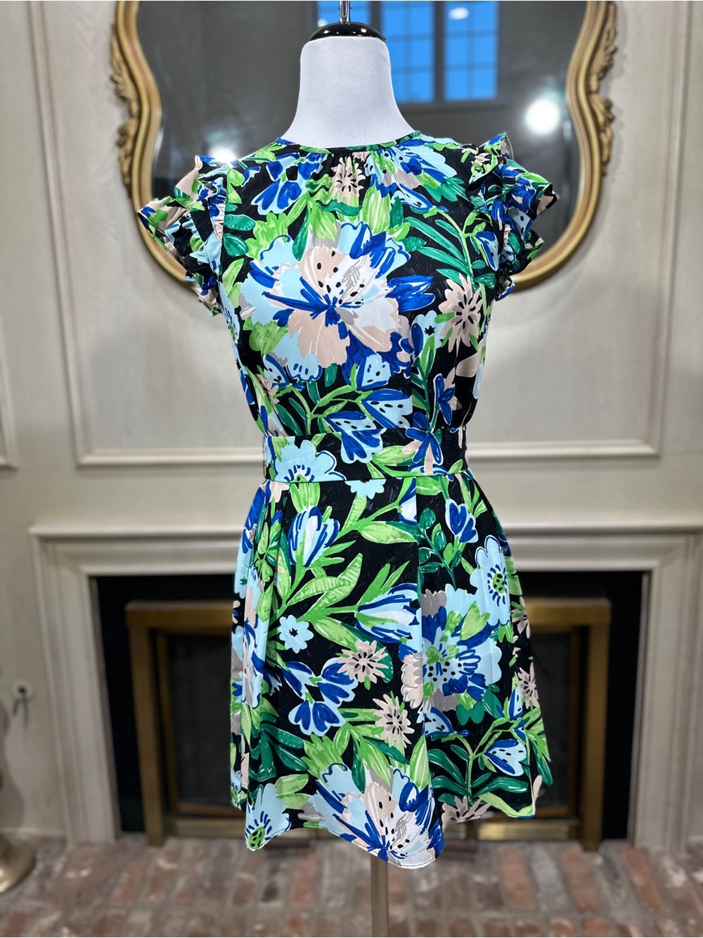 Kate Spade New York Dress 2 Floral Ruffle Preppy Botanical‎ Fit and Flare Mini